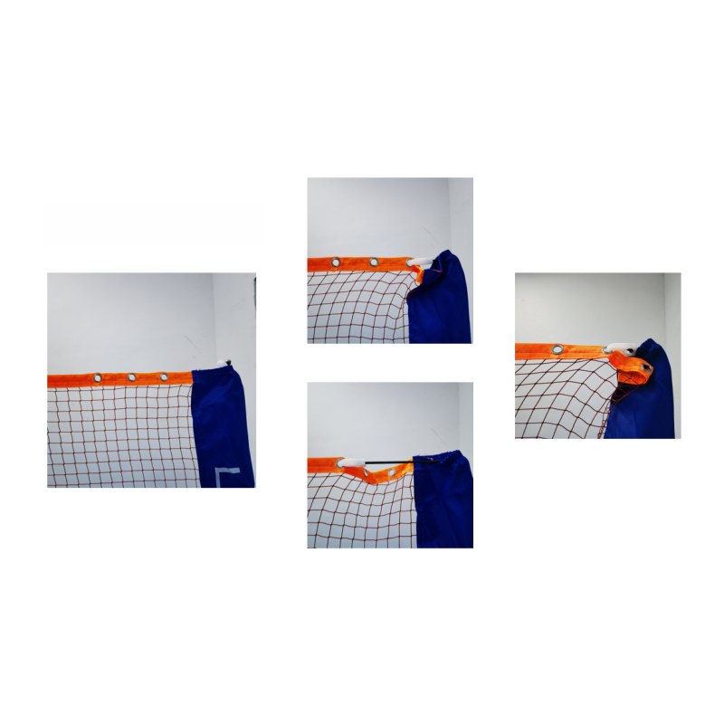 Portable pickleball net corner connection detail
