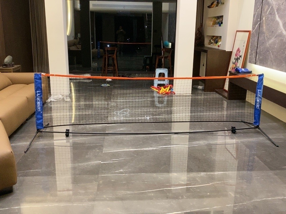 Portable tennis and pickleball net system by Luspeed Sports