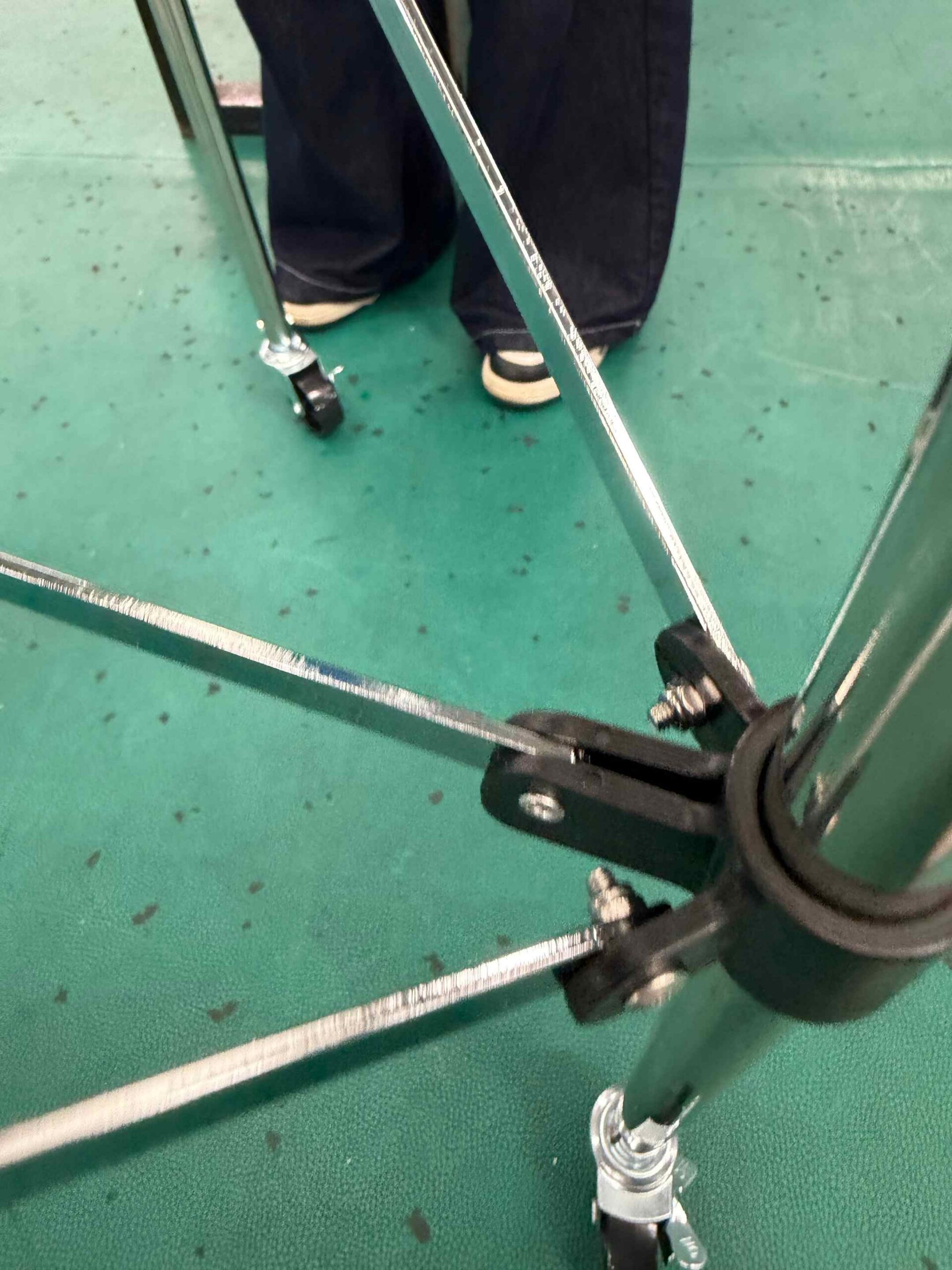 Sports ball storage cart frame detail