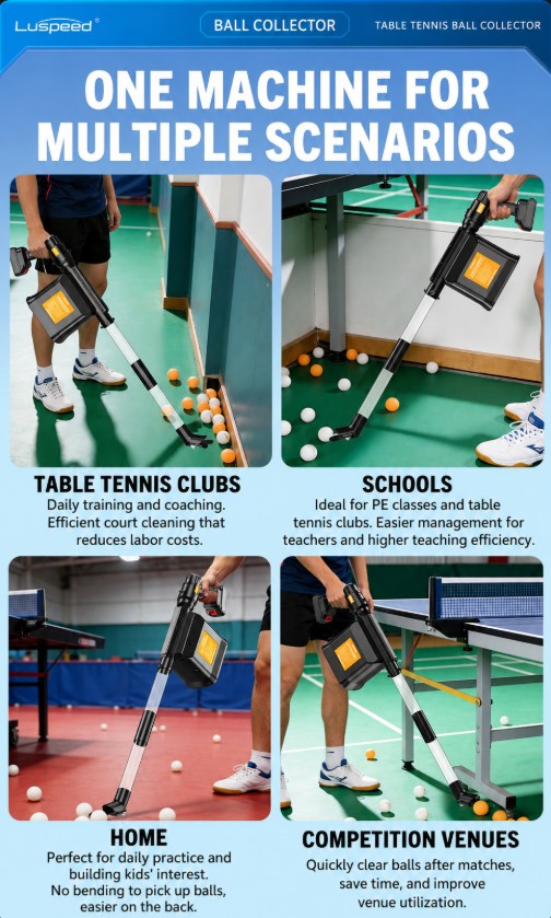 Table tennis electric ball collector applications
